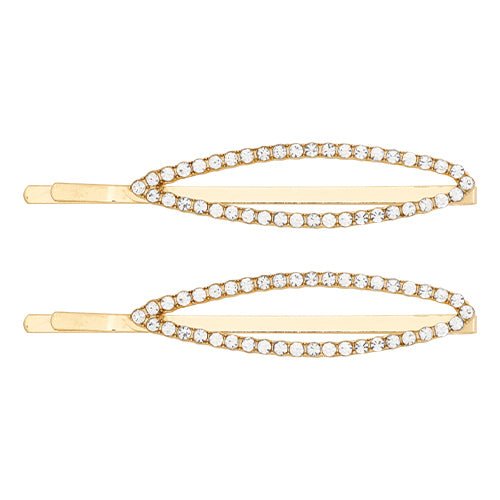 Pastel Collection Sparkly Oval Hair Pins 2pcs - ikatehouse