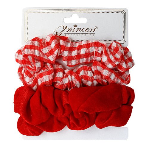 Plaid Hair Scrunchies Bobbles Soft Hair Ties Ropes 4pcs - ikatehouse