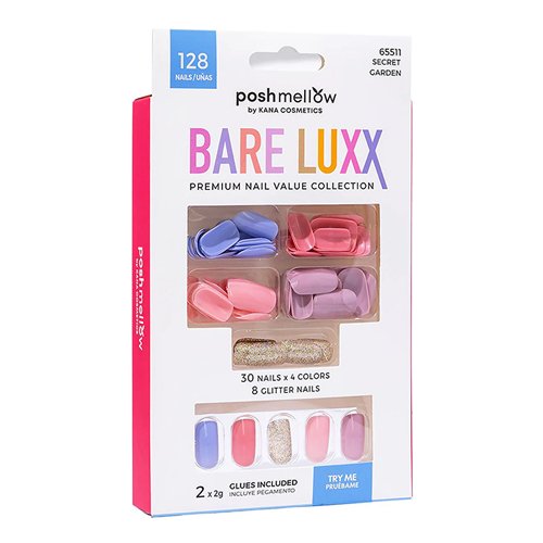 Posh Mellow Bare Luxx Square Premium Nail Value Collection 128 Nails - ikatehouse