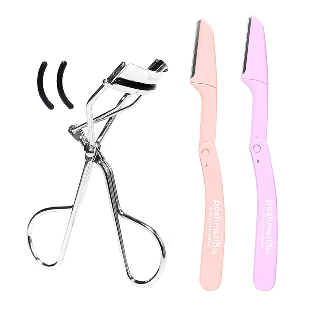 Posh Mellow Polished Reserve Eyelash Curler & Razor Set 3pcs - ikatehouse