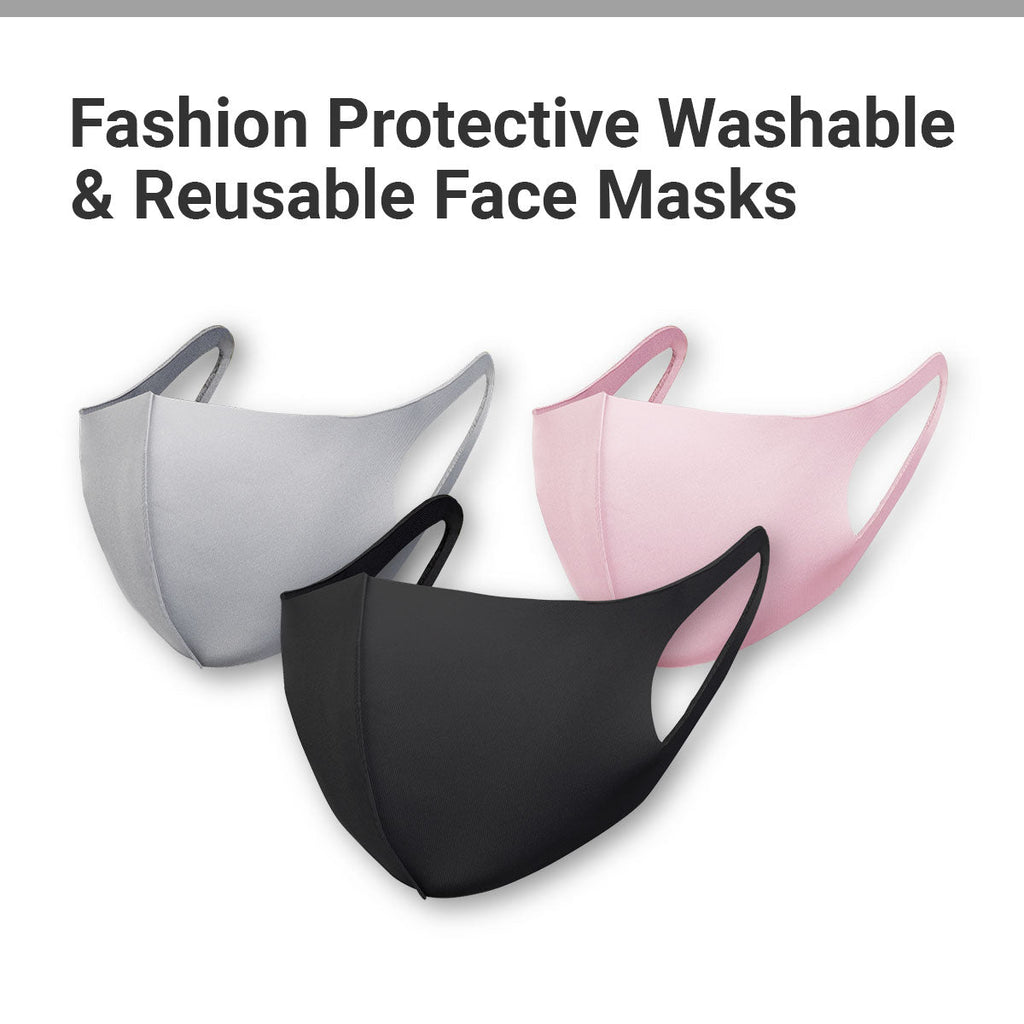 Premium 3D Fashion Protective Air Cotton Reusable Face Mask Black-20 Pcs - ikatehouse