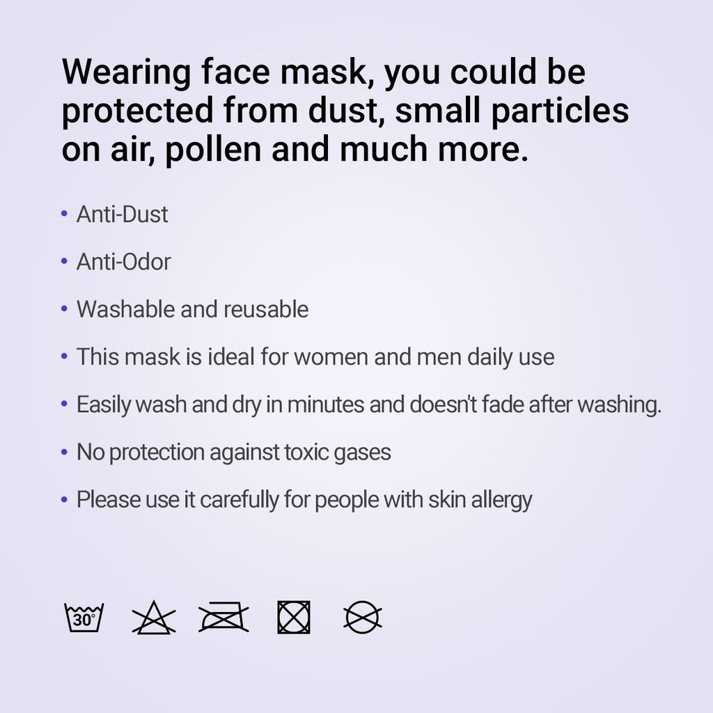 Premium 3D Fashion Protective Air Cotton Reusable Face Mask Gray-20 Pcs - ikatehouse