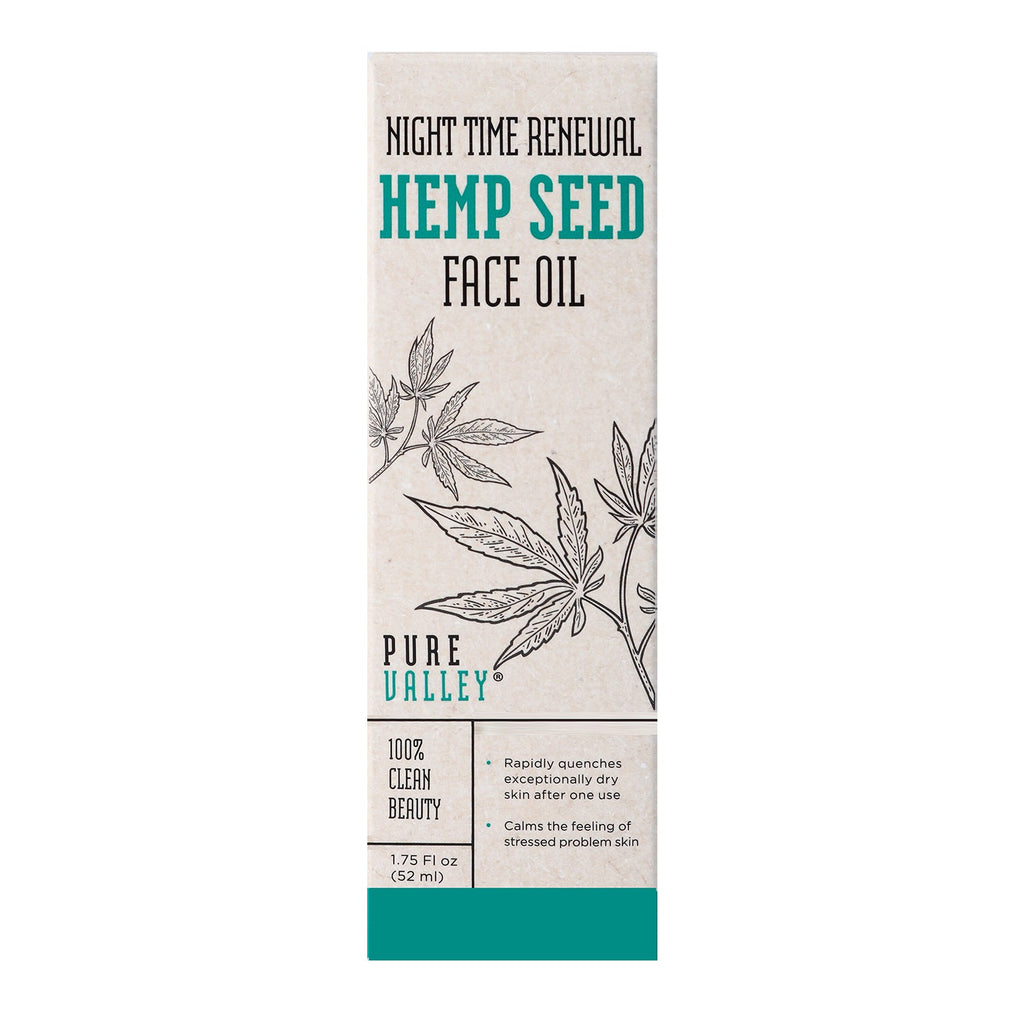 Pure Valley Night Time Renewal Hemp Seed Face Oil 1.75oz - ikatehouse