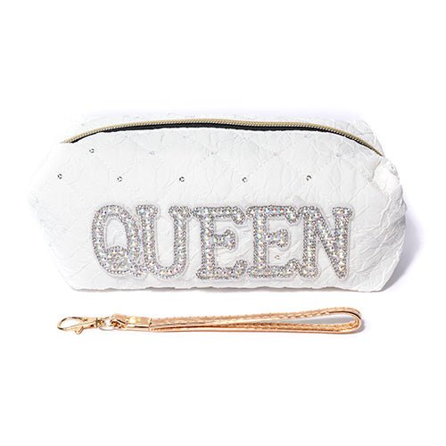 Queen Quilted Rectangle Cosmetic Bag - ikatehouse