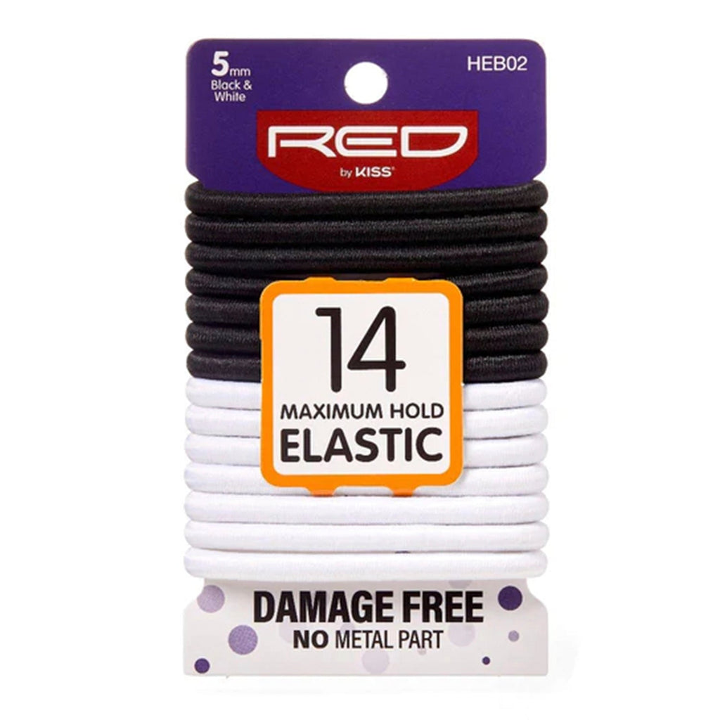 Red by Kiss Maximum Hold Elastic Black & White 5mm 14ct - ikatehouse