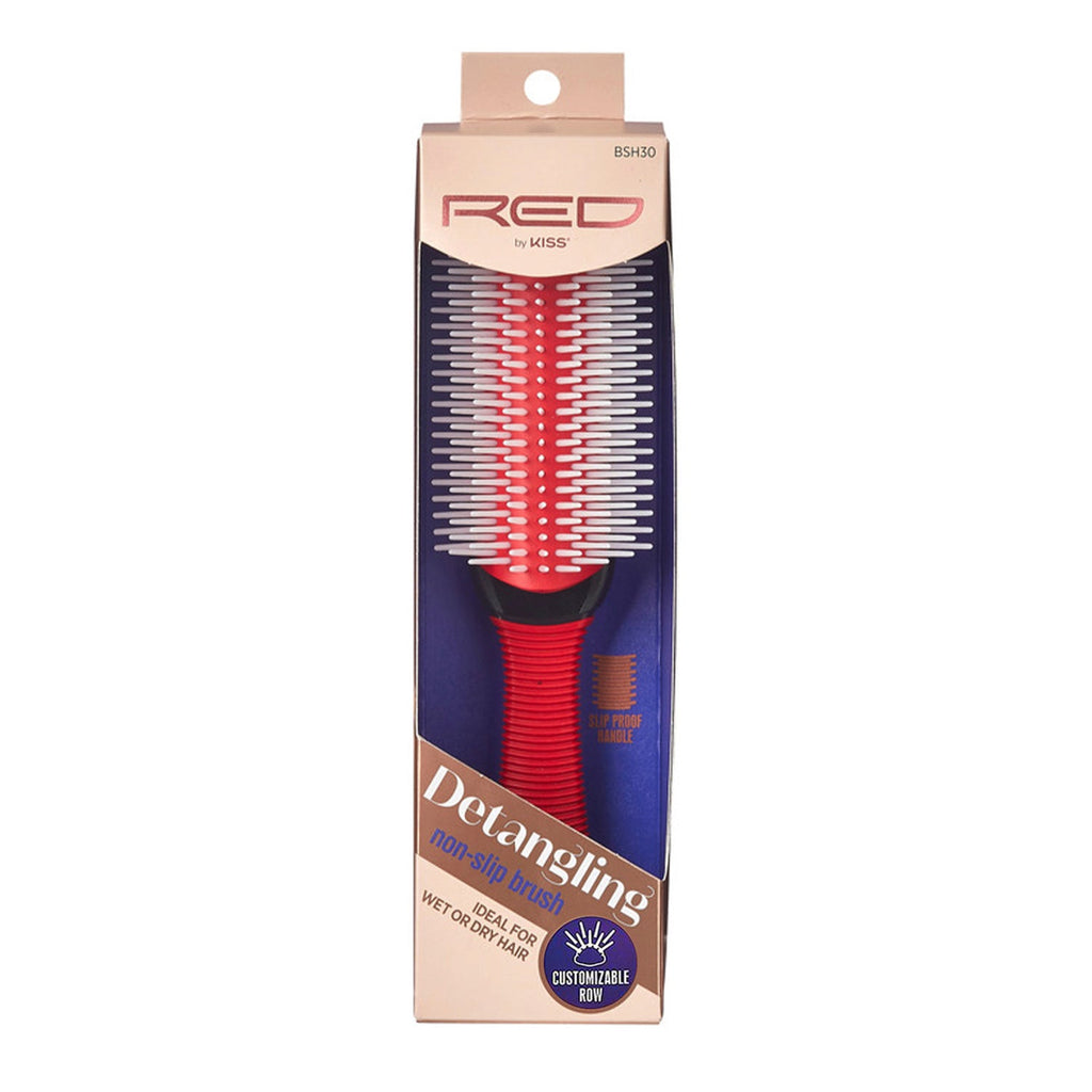 Red Kiss Detangling Non Slip Brush Customizable Row - ikatehouse