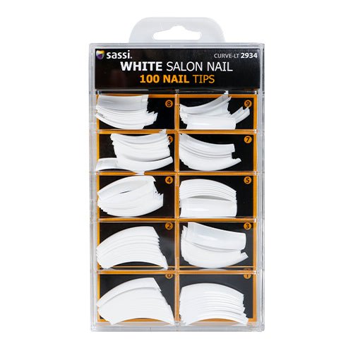 Sassi 100 Tips White Salon Nail - ikatehouse