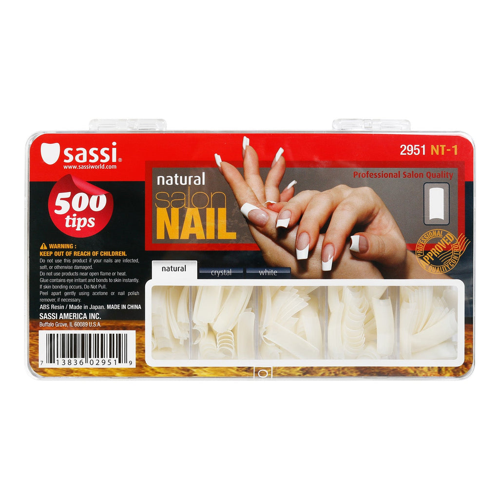Sassi 500 Tips Natural Salon Nail - ikatehouse