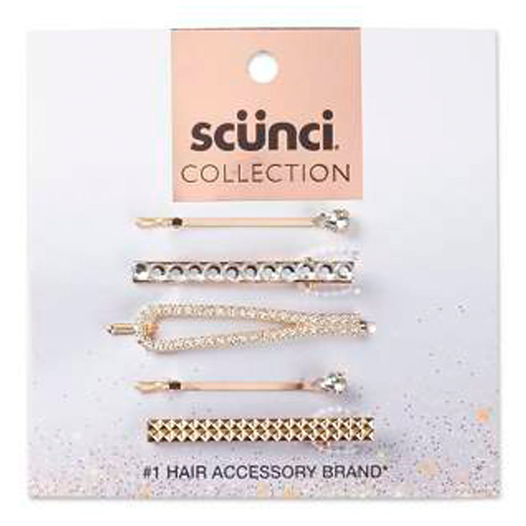 Scunci Collection Rhinestones Bobby Pins Set 5ct - ikatehouse