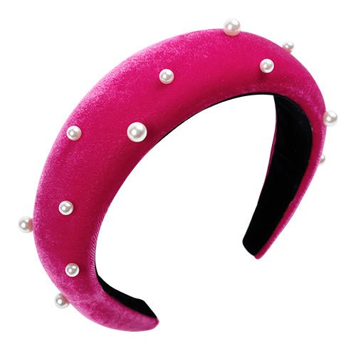 Scunci Velvet Pearl Padded Headband HEADBAND SCUNCI 06248-Pink - ikatehouse
