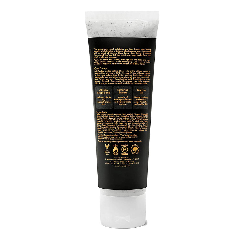 Shea Moisture African Black Soap Clarifying Facial Wash n Scrub 4oz - ikatehouse