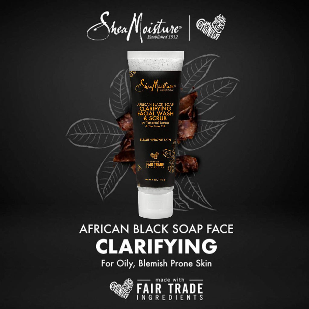 Shea Moisture African Black Soap Clarifying Facial Wash n Scrub 4oz - ikatehouse