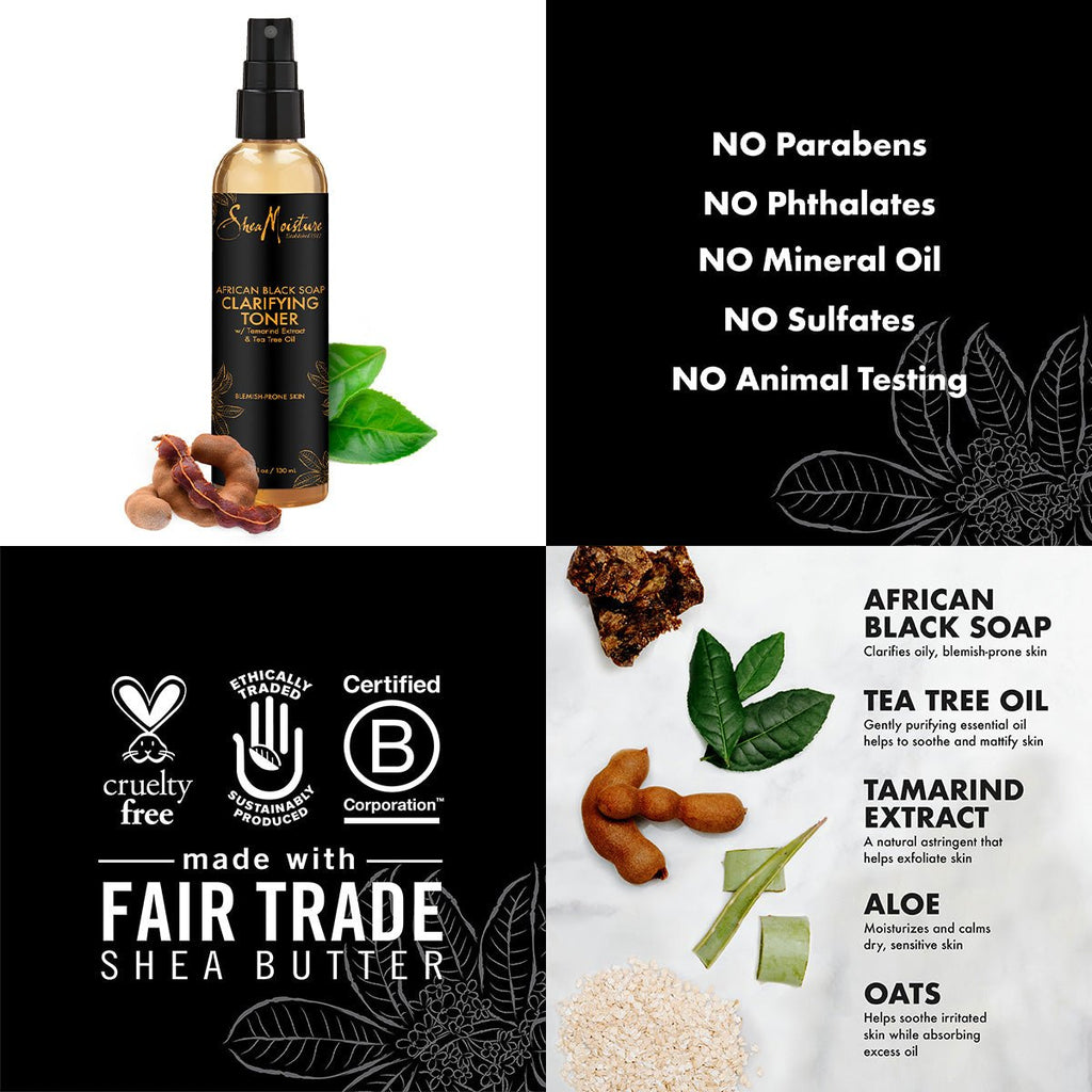 Shea Moisture African Black Soap Clarifying Toner 4.4oz - ikatehouse