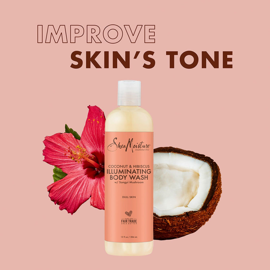 Shea Moisture Coconut n Hibiscus Illuminating Body Wash 13oz - ikatehouse