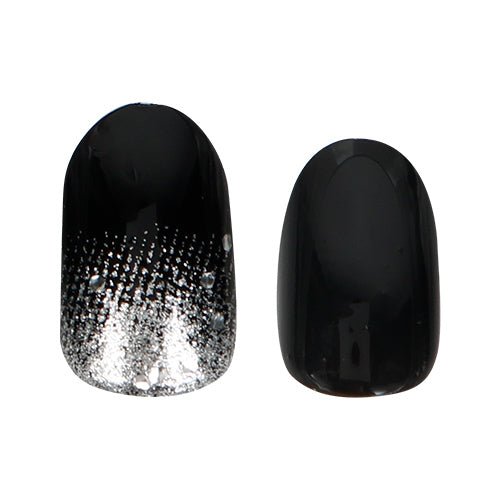 Shine Glitter Medium Oval Design Press On Nail Tips 24 Nails - ikatehouse