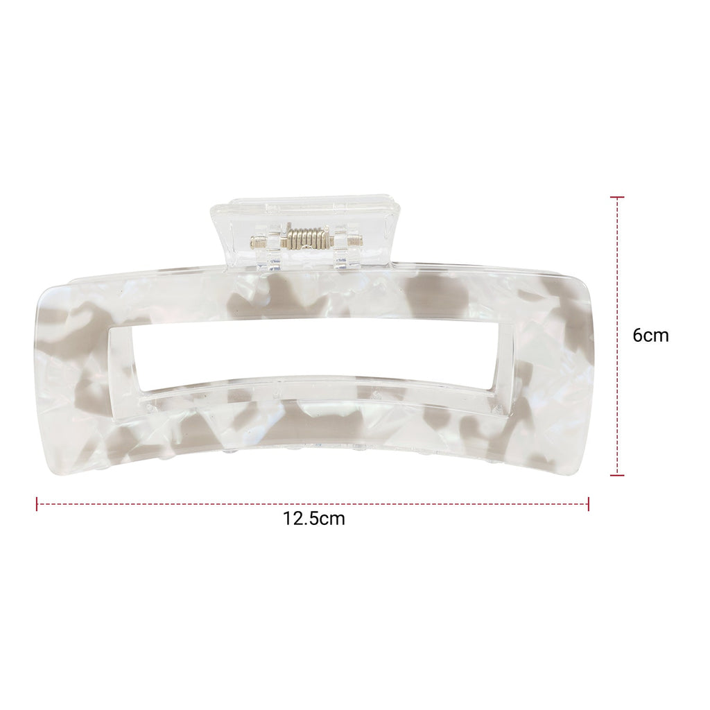 Sol Marble Rectangle Claw Clip XL - ikatehouse