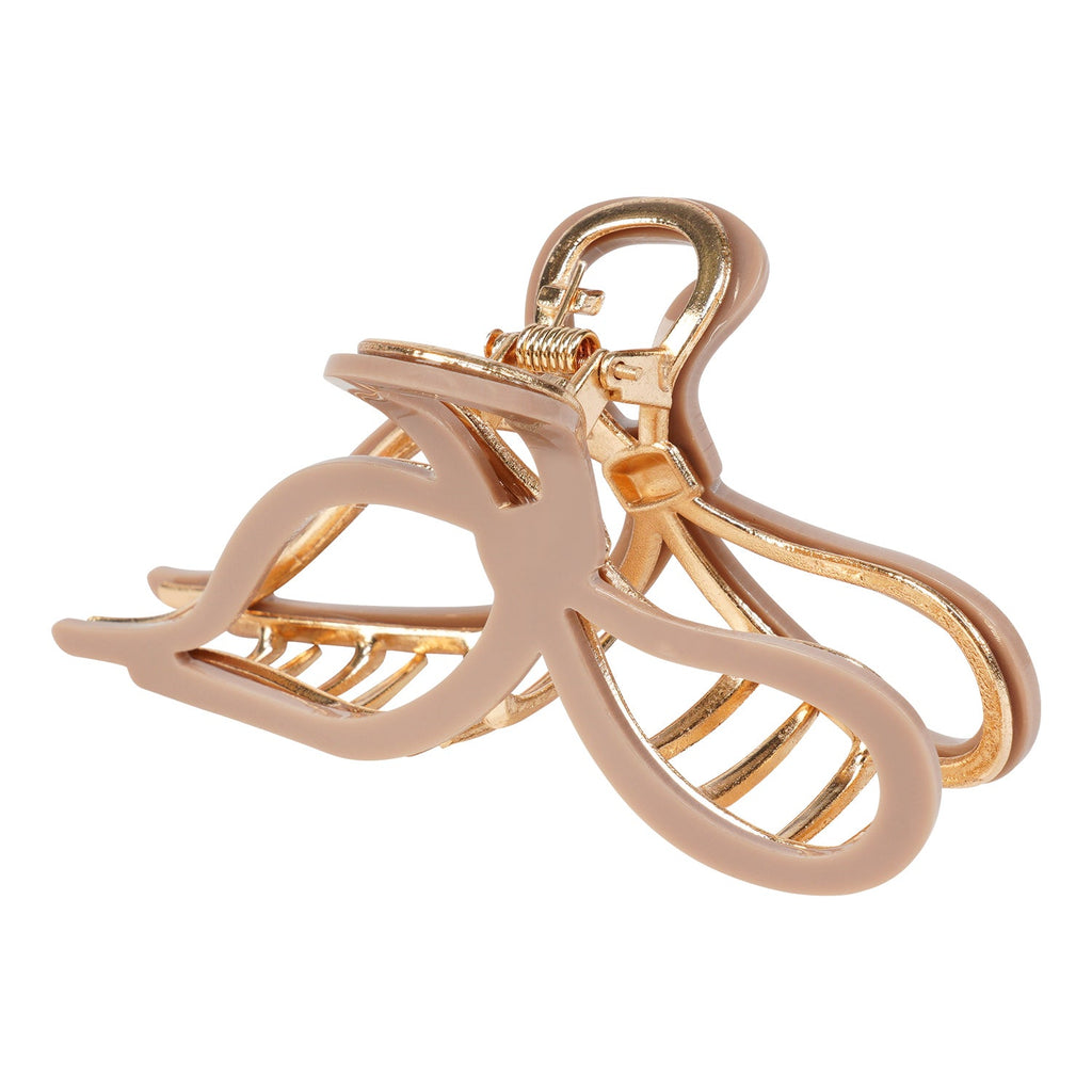 Sol Ribbon Claw Clip Brown - ikatehouse