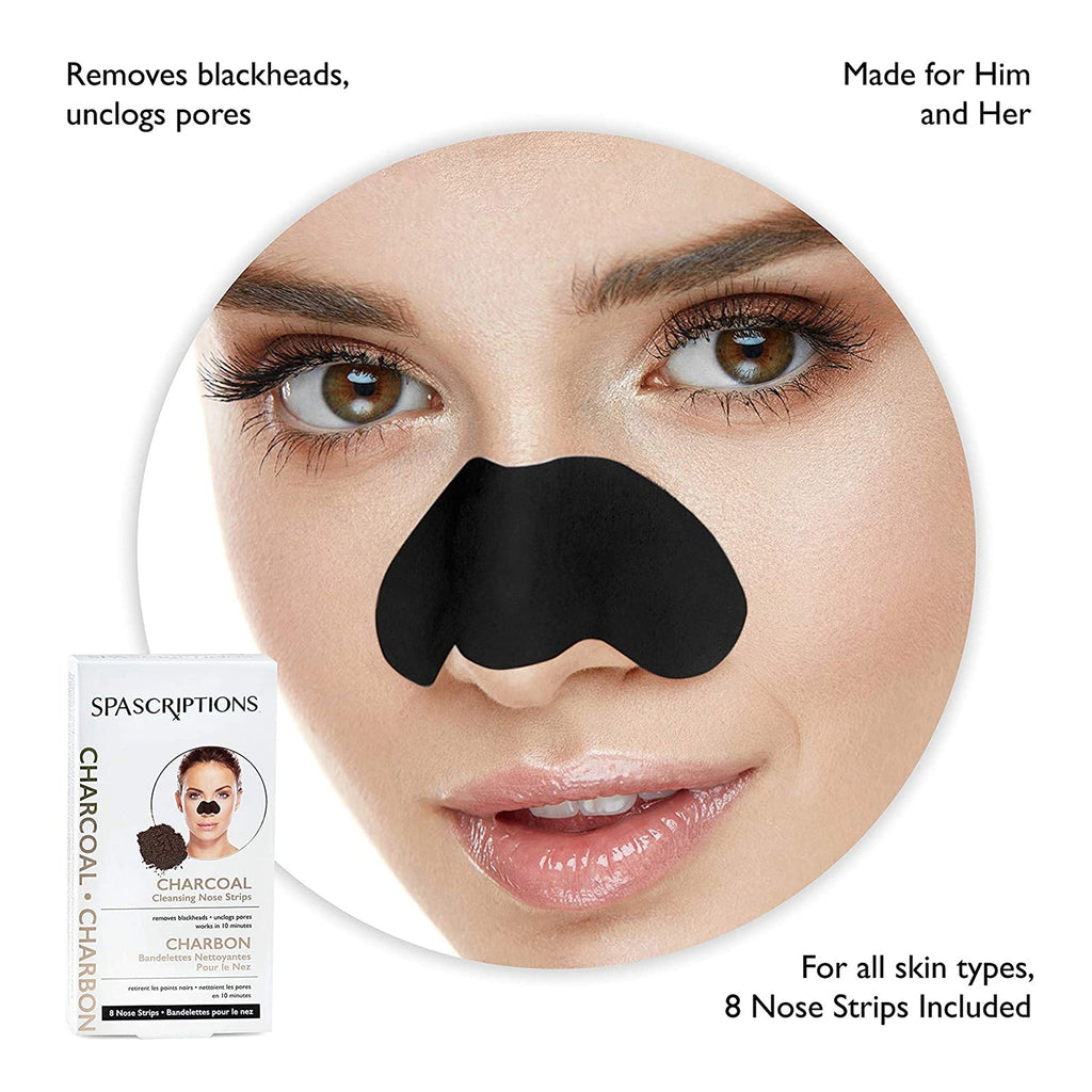 Spa Scriptions Charcoal Cleansing Nose Strips 8ct - ikatehouse
