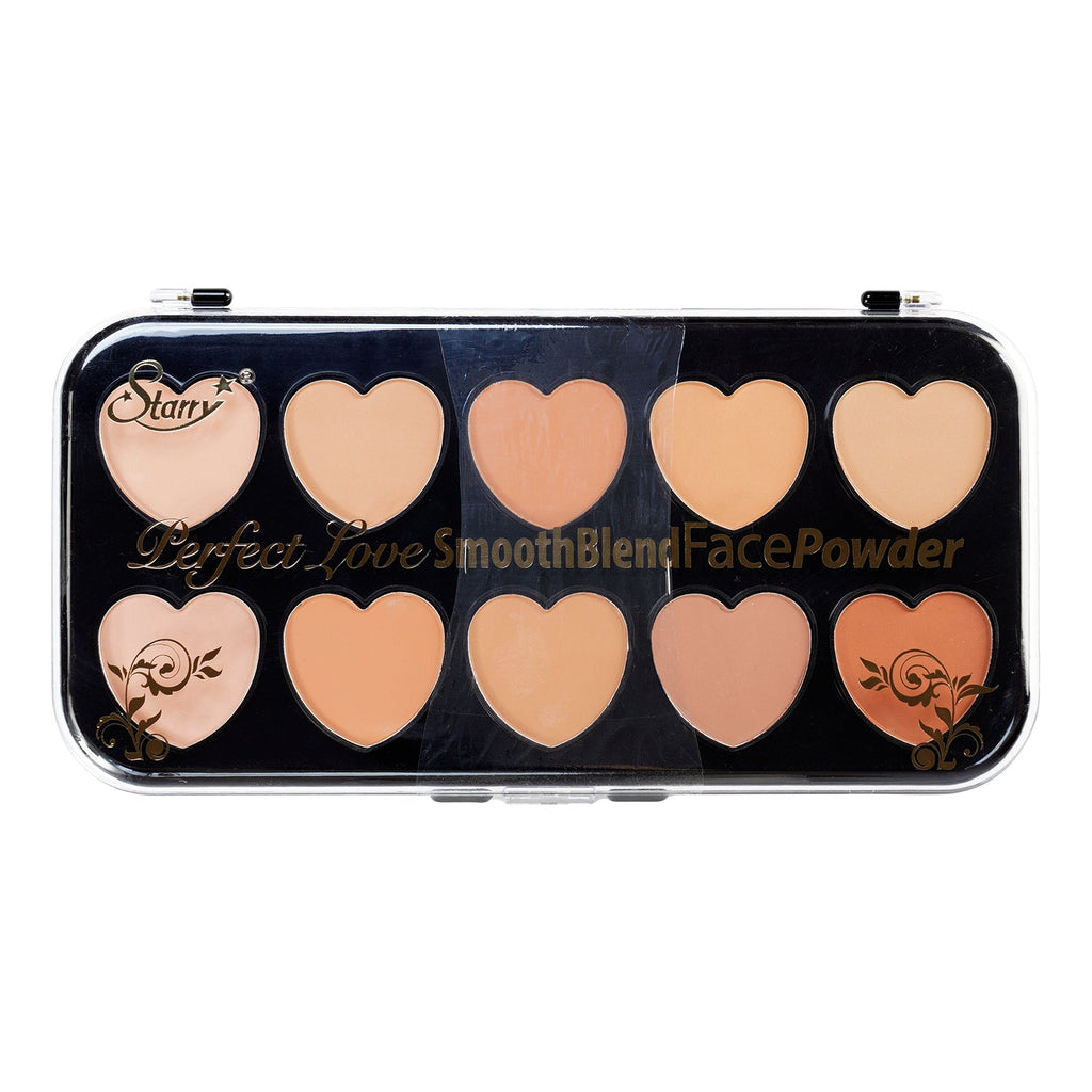 Starry Perfect Love Smooth Blend Face Powder Palette 10 Colors - ikatehouse