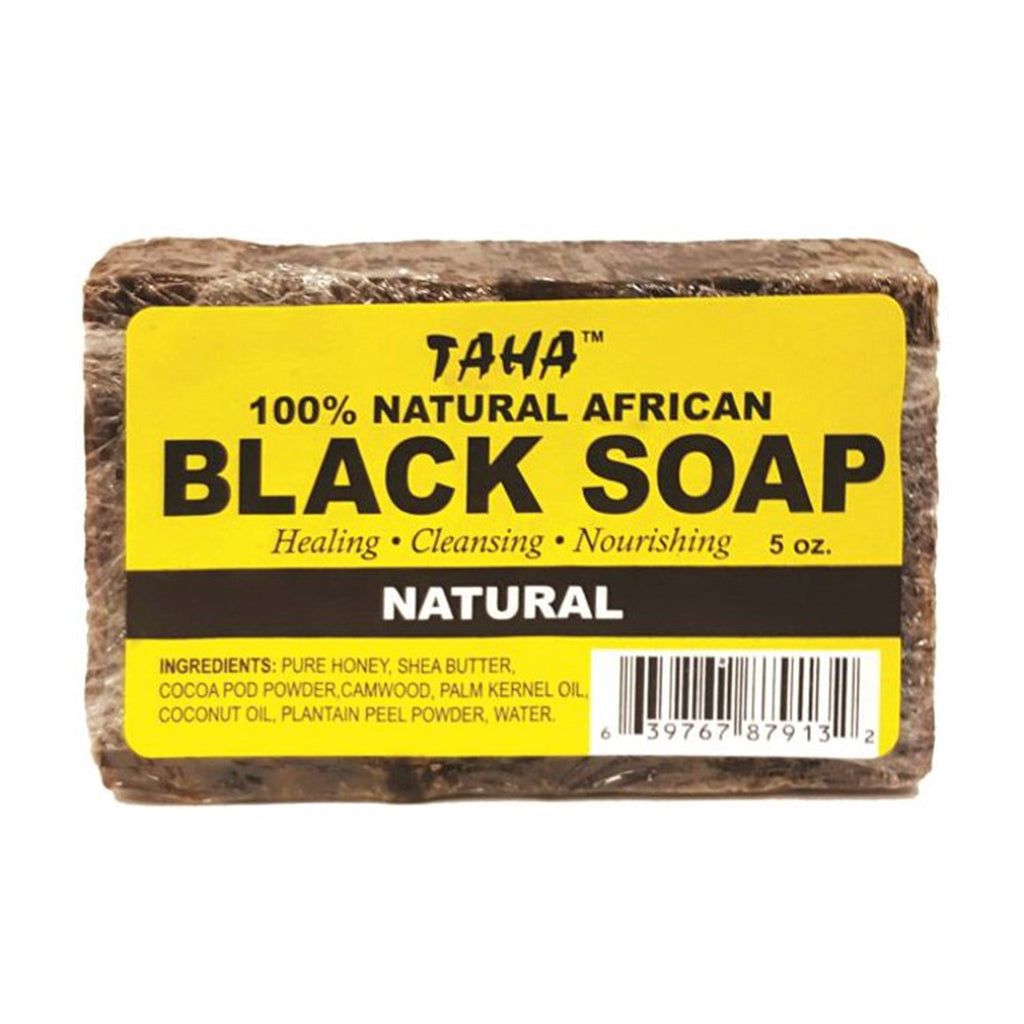 Taha 100% Natural African Black Soap Natural 5oz - ikatehouse