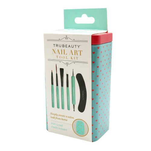 Tru Beauty Nail Art Tool Kit 6pcs with Nail Strips 14 Strips - ikatehouse