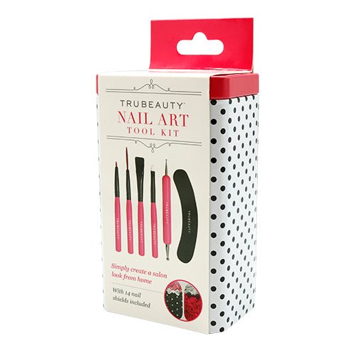 Tru Beauty Nail Art Tool Kit 6pcs with Nail Strips 14 Strips - ikatehouse