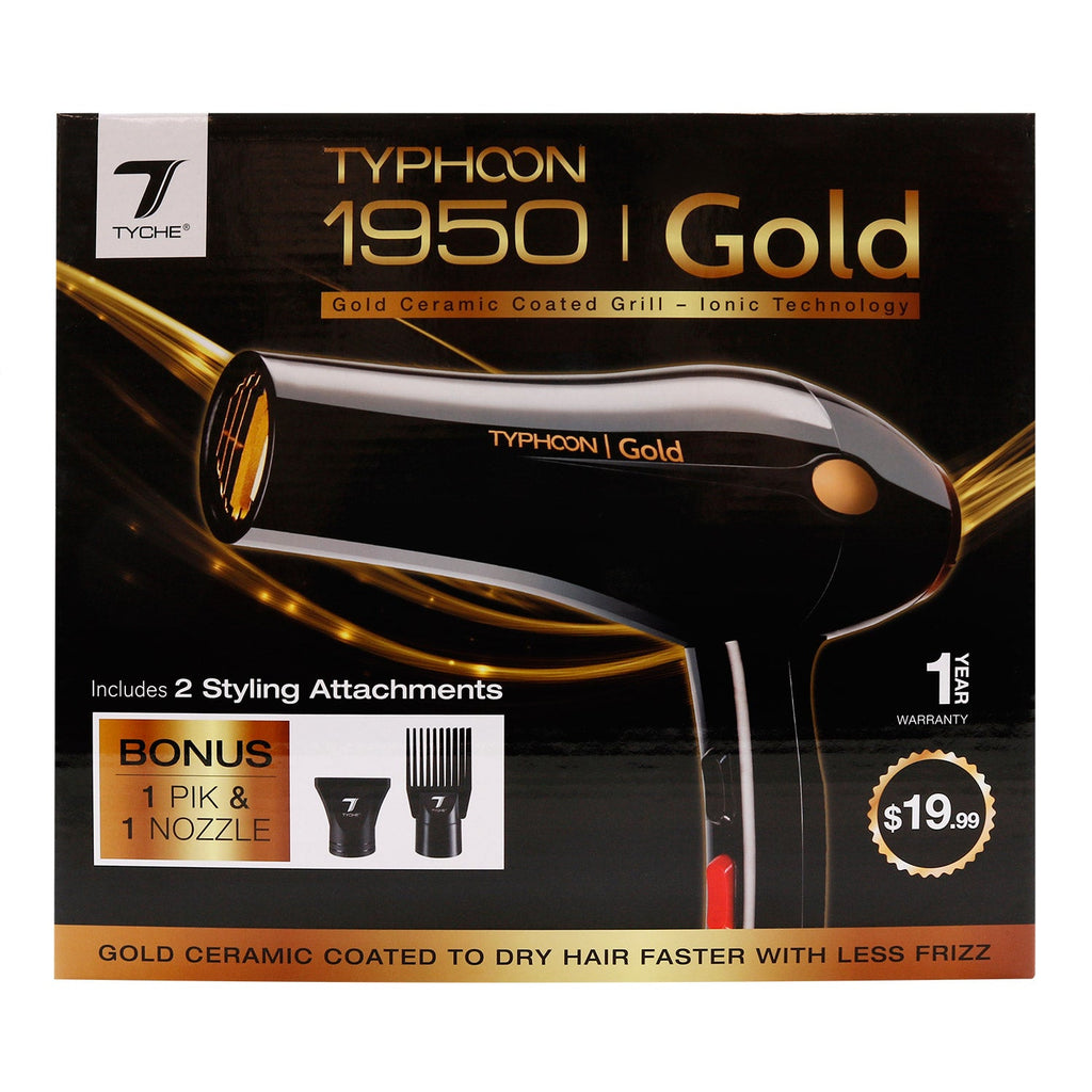 Tyche 1950 Typhoon Gold Hair Dryer - ikatehouse