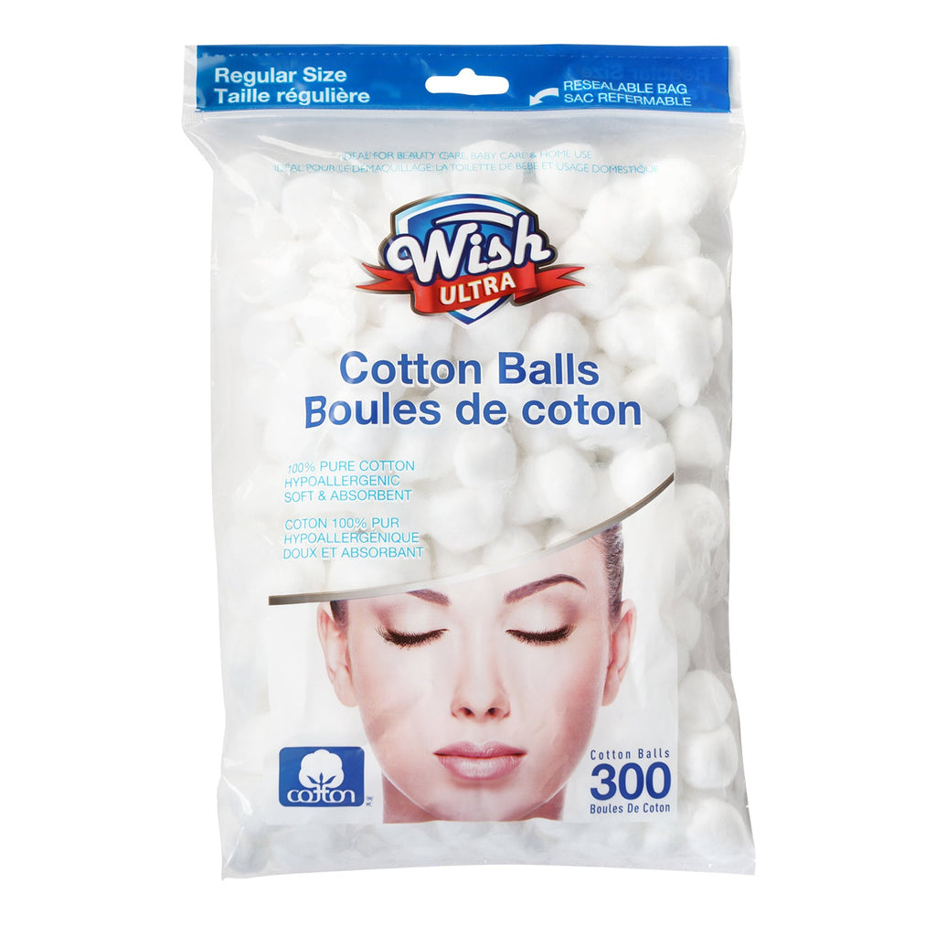 Wish 100% Pure Cotton Balls Regular 300pcs - ikatehouse