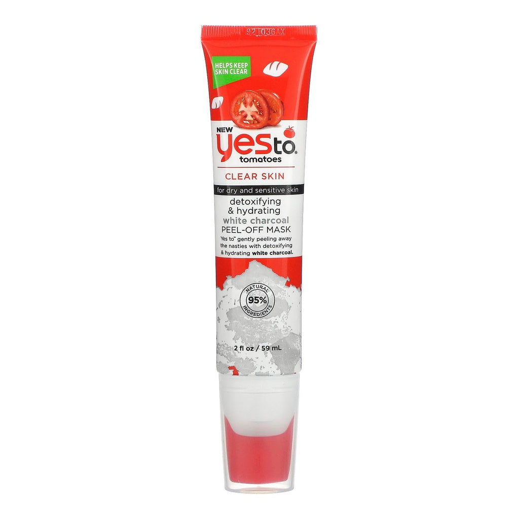 Yes To Tomatoes Clear Skin Detoxifying & Hydrating White Charcoal Peel-Off Mask 2oz/ 59ml - ikatehouse